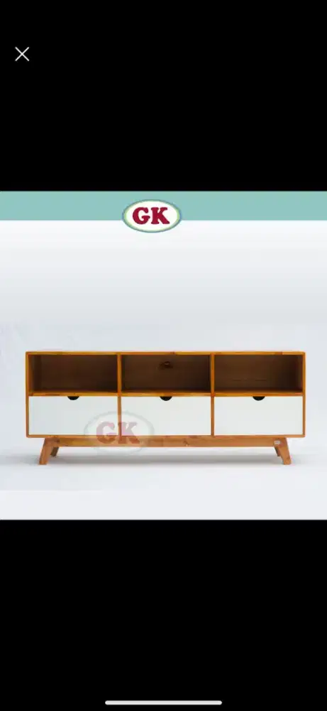 Meja tv .warna coklat laci putih