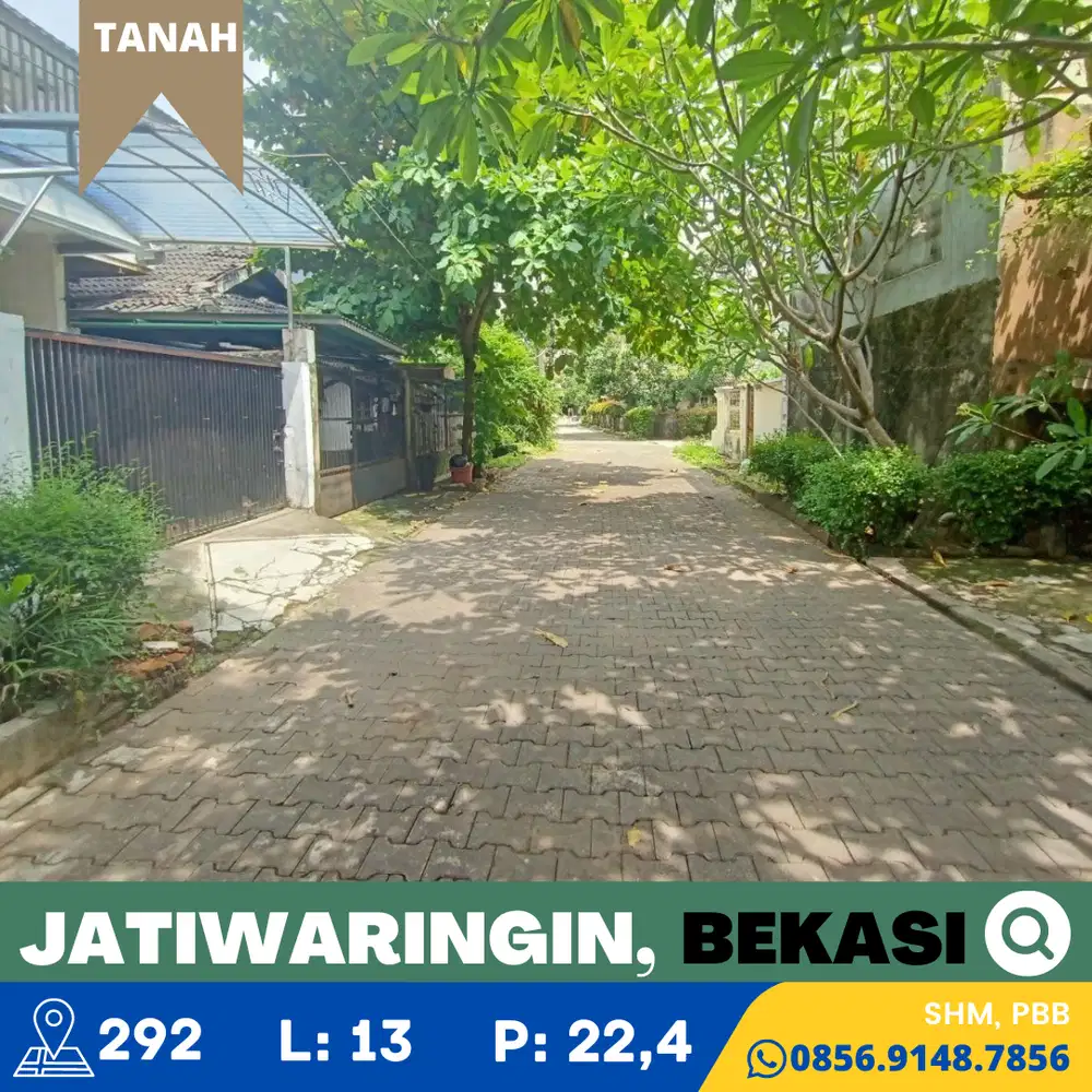 Tanah dijual Murah, Jatiwaringin, Bekasi dekat ke LRT Jatibening, SHM