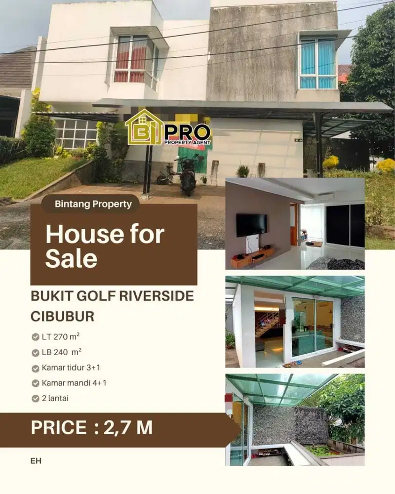 DIJUAL RUMAH DI BUKIT GOLF RIVERSIDE CIMANGGIS FULL FURNISHED NEGO!!