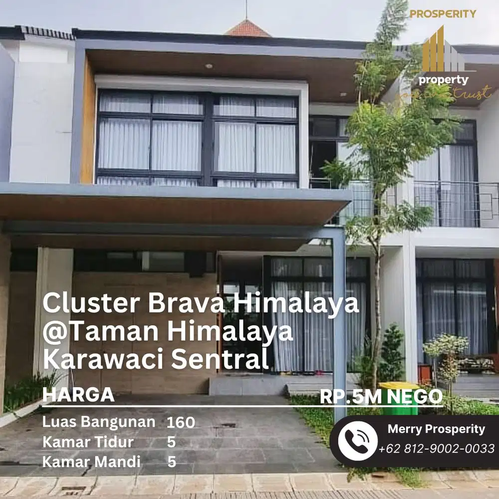 Dijual Rumah Cantik Furnish Cluster Brava Himalaya Karawaci Sentral