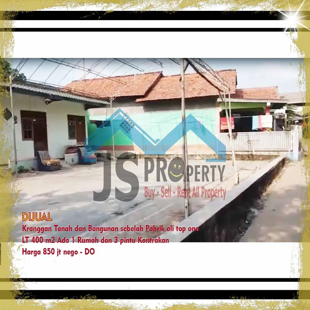 DIJUAL Tanah dan Bangunan HARGA SAMPAI DEAL strategis sebelah Pabrik Oli Top One - DO