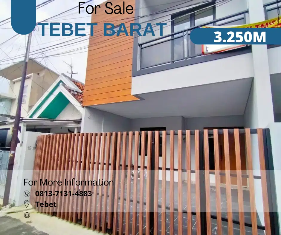 Dijual Rumah Baru di Tebet barat jakarta selatan