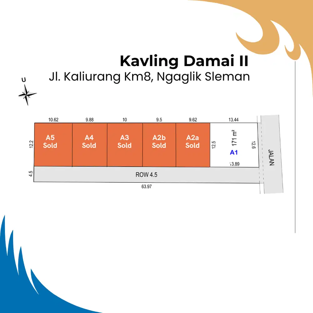 Tanah Kavling Damai; Sisa 1 Unit Paling Depan; Lingkungan Nyaman