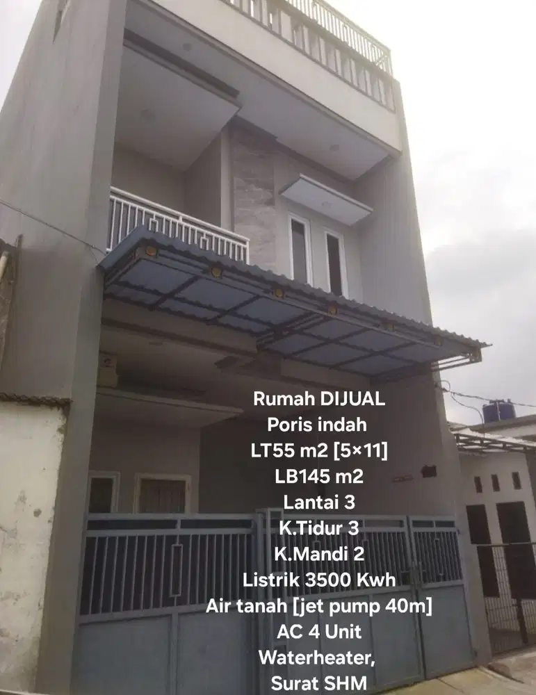 Jual Rumah 3 Lantai Poris Indah