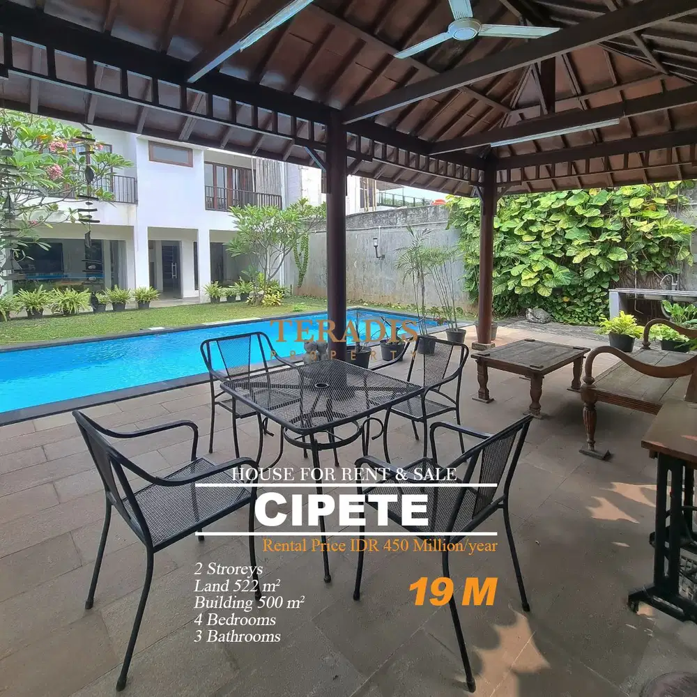 RUMAH DI JUAL ATAU DISEWAKAN DAERAH CIPETE