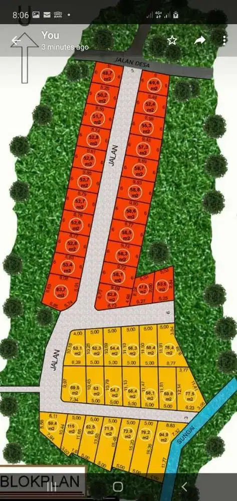 Tanah  kavling dalam cluster