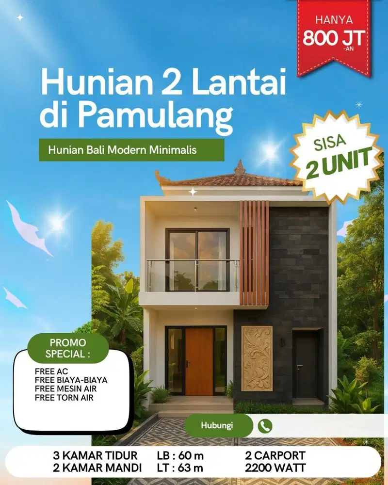 Rumah 2 lantai Model bali di Pamulang