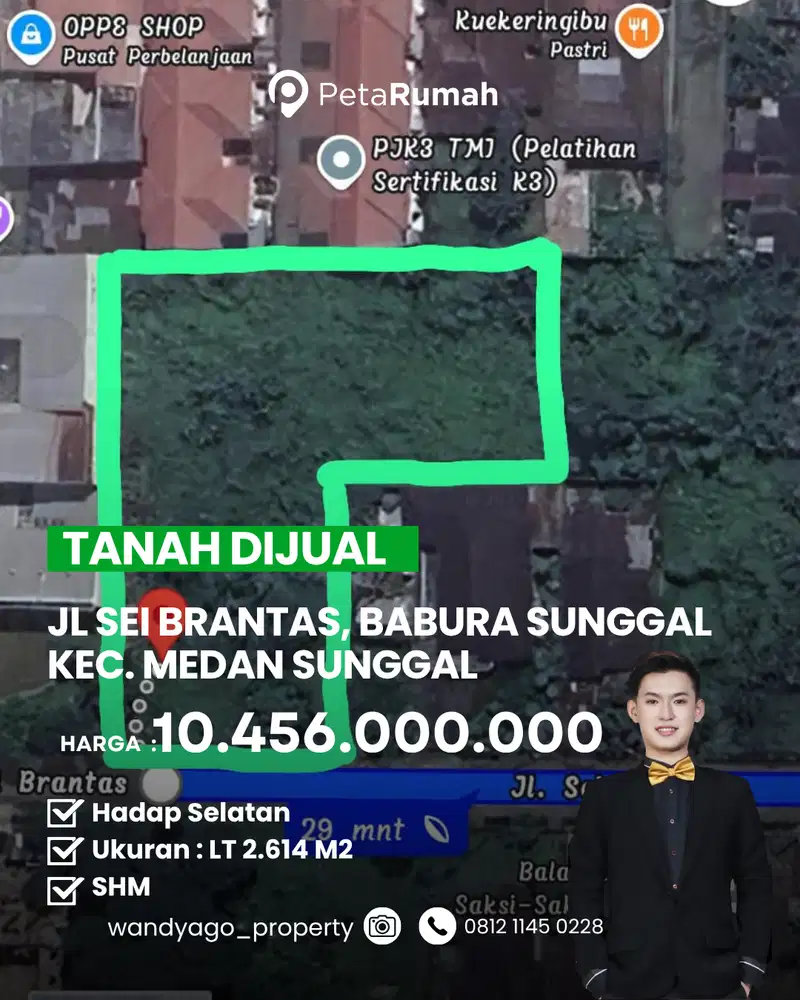 DiJual Tanah Strategis di Jl Sei Brantas Babura Sunggal
