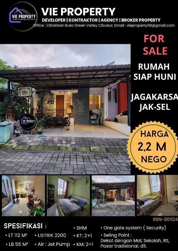 DIJUAL MURAH RUMAH SIAP HUNI DI GRAND MATOA JAGAKARSA JAKSEL