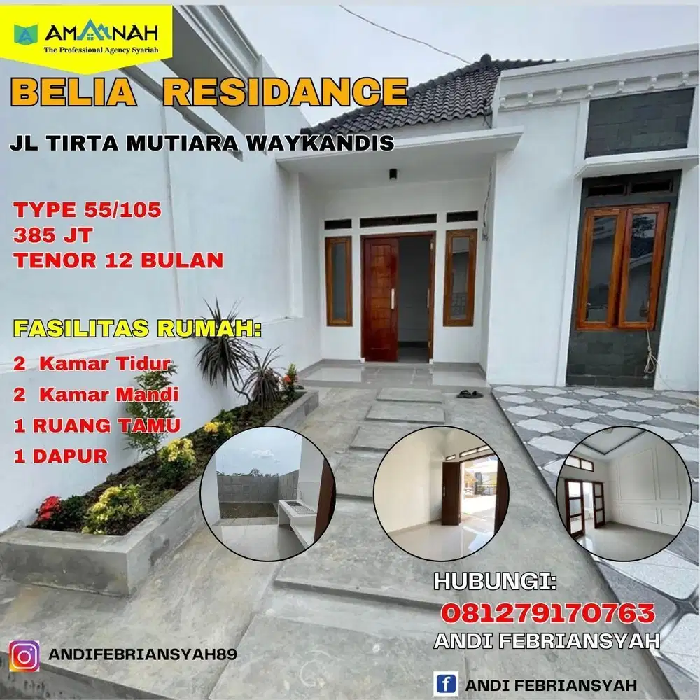 RUMAH DI JUAL PALING MURAH BELIA RESIDANCE TANJUNG SENANG LAMPUNG