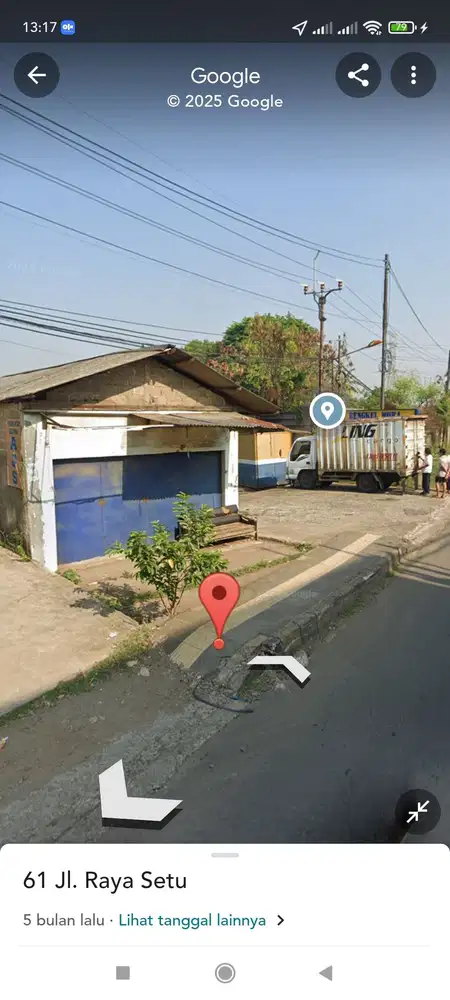 Dijual gudang di jln raya setu STTD grand wisata 1KM ke tol