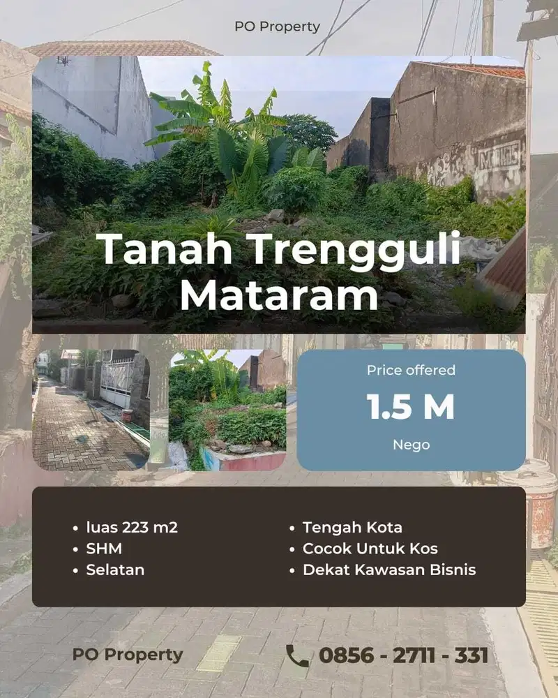 Tanah Tengah Kota Trengguli Mataram Cocok Untuk Kos Eksklusif