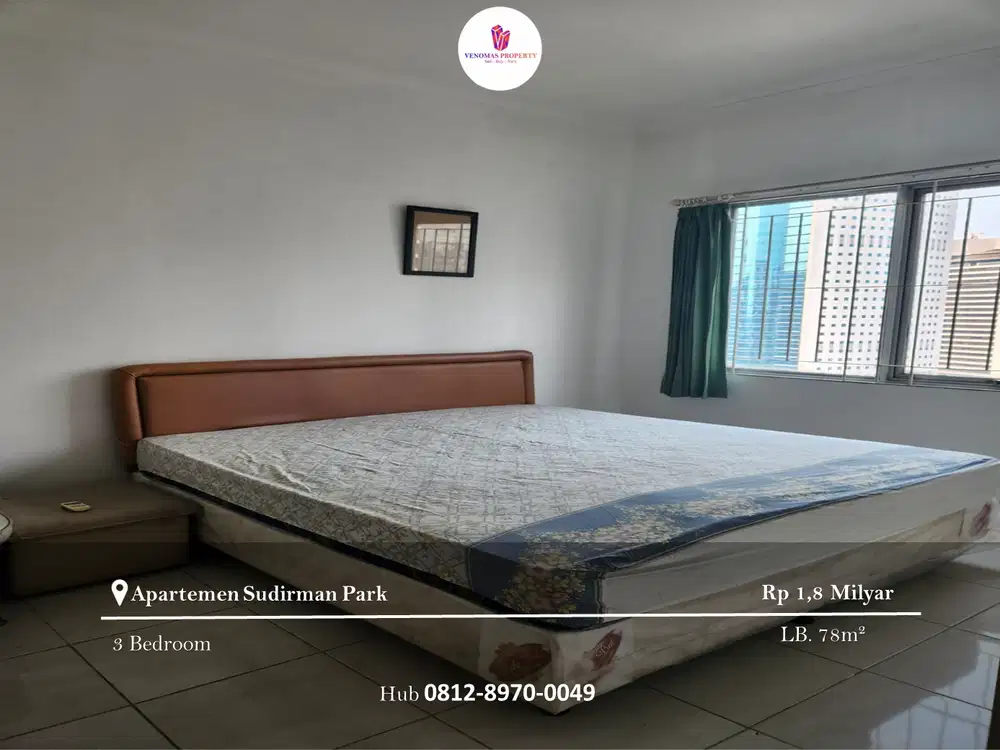 Dijual Apartement Sudirman Park 3BR Full Furnished View Timur