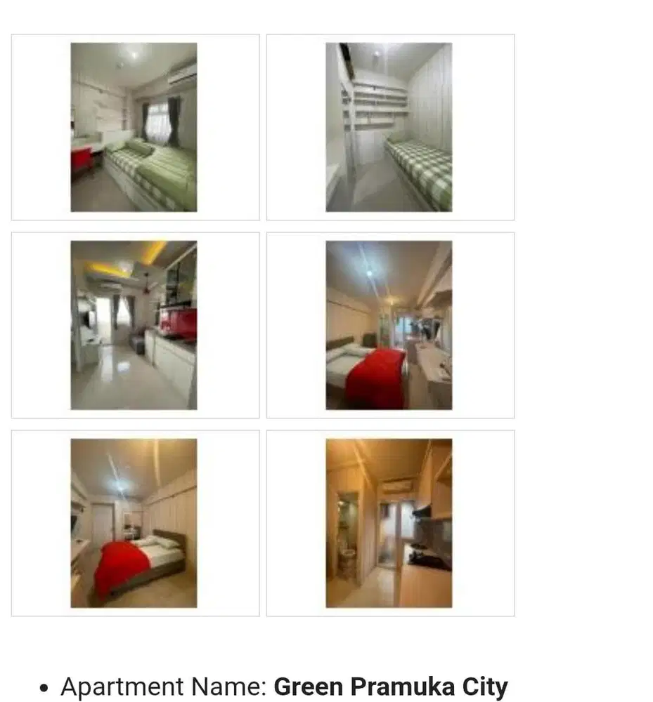 SEWA MURAH!!! Apartemen Green Pramuka City 2BR Furnish