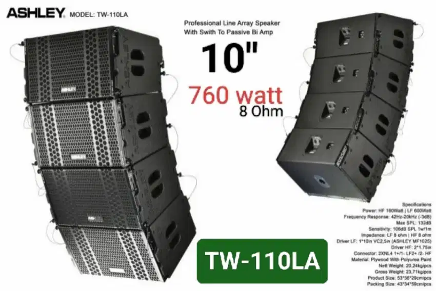 Speaker Line Array Ashley TW 110LA 10inc single per-biji