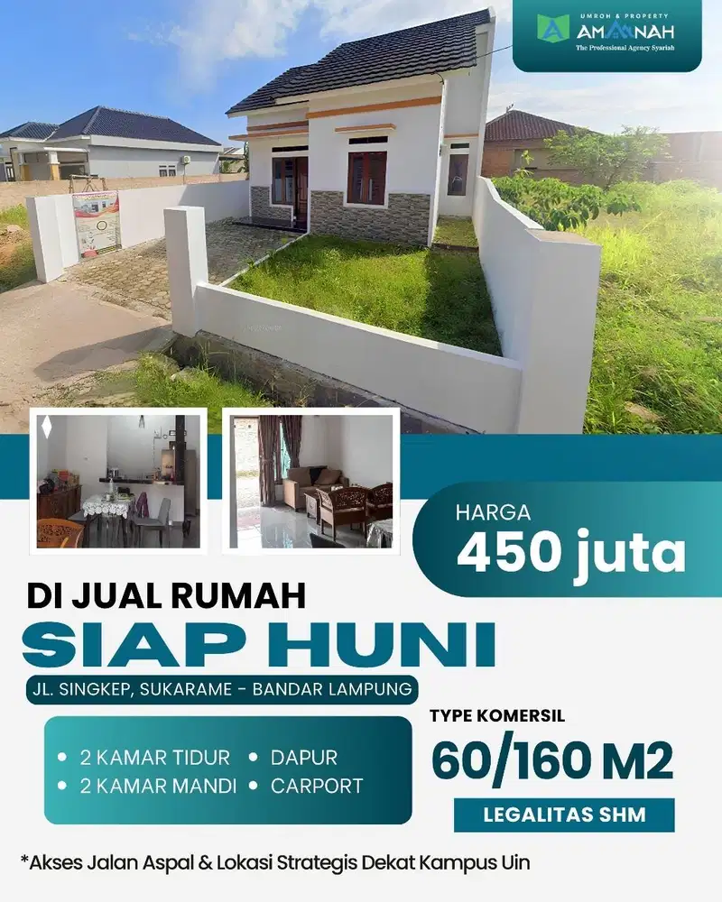 RUMAH MURAH DI SUKARAME DKT KAMPUS UIN