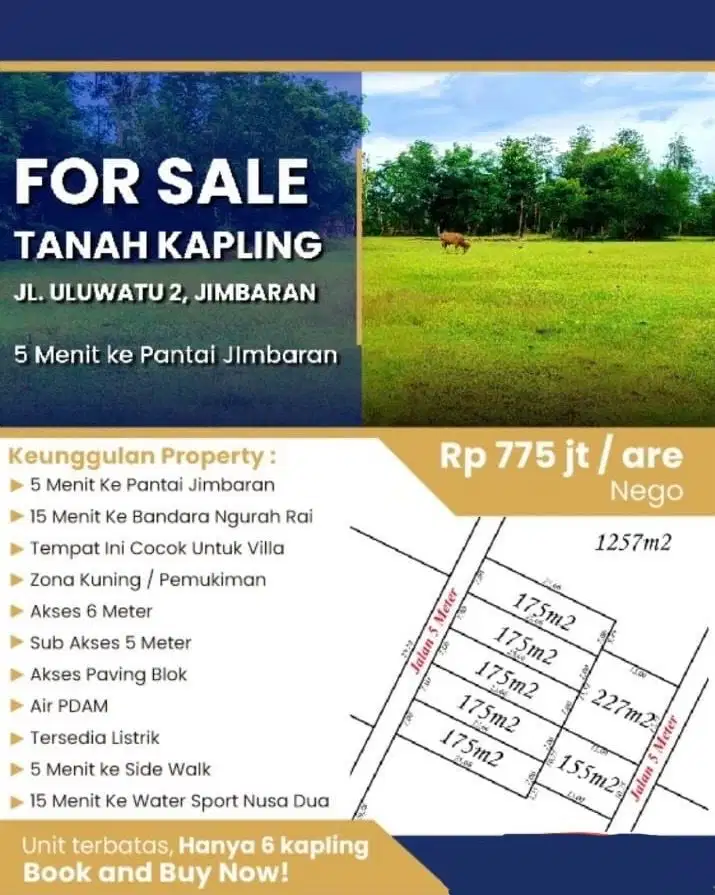 Tanah Kavling Jl Uluwatu 2 Jimbaran