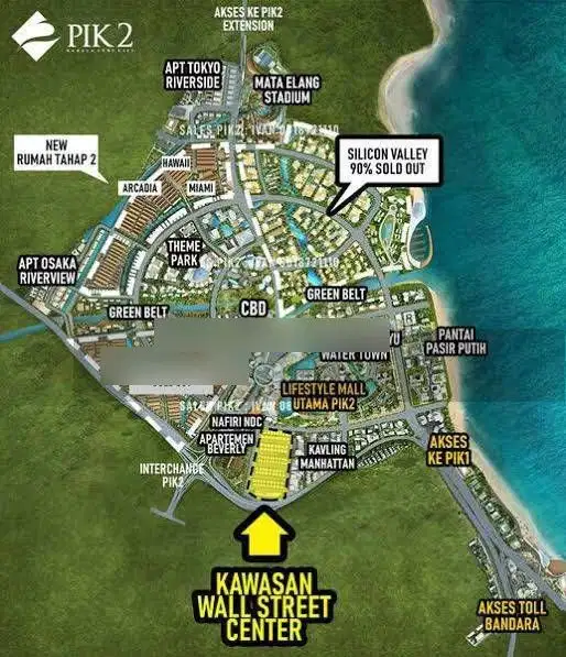 Dijual Cepat Tanah Kavling Komersial Wallstreet Center, Pik 2