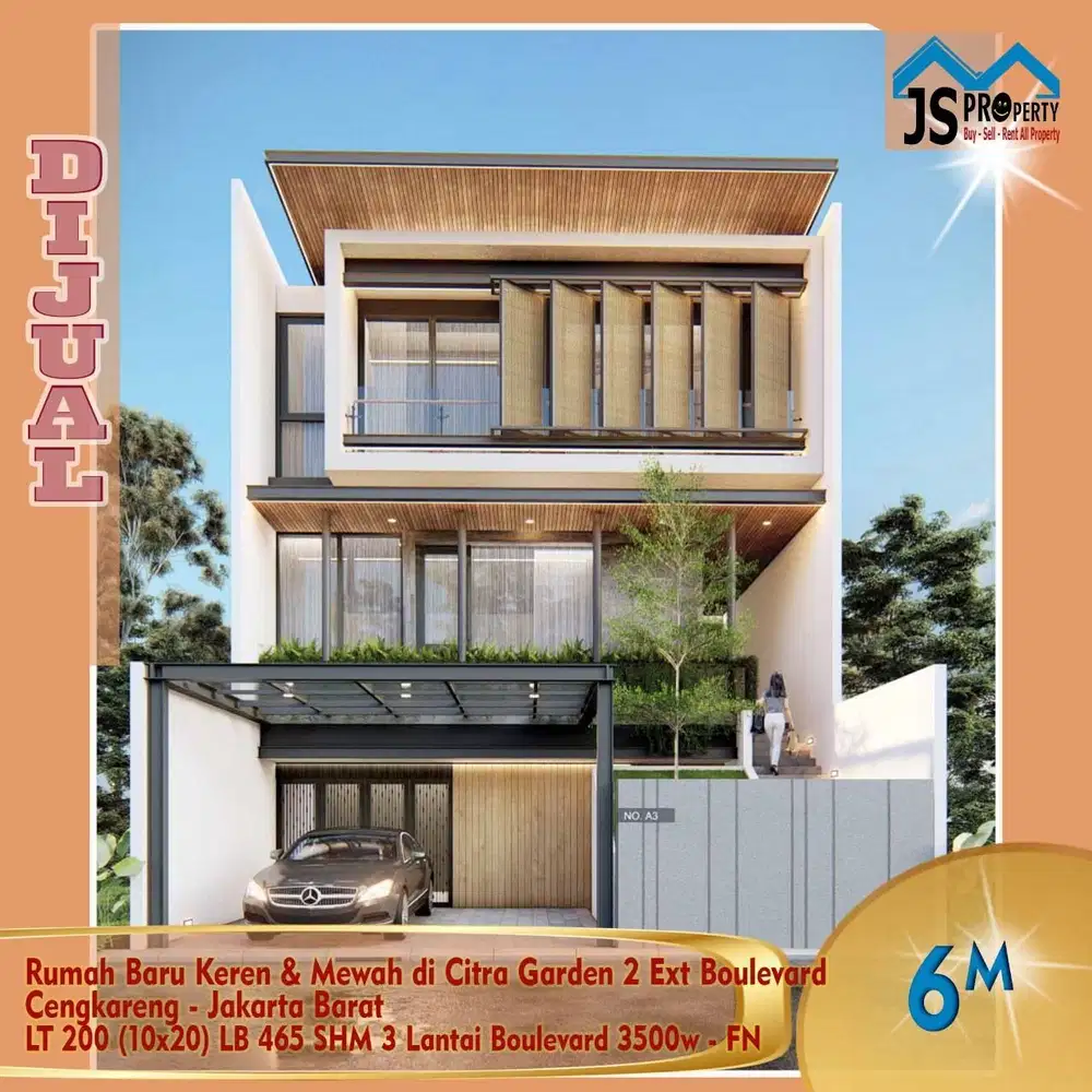 DIJUAL RUMAH BARU DAN MEWAH 10 X 20 CITRA GARDEN CITY 2 EXT BOULEVARD
