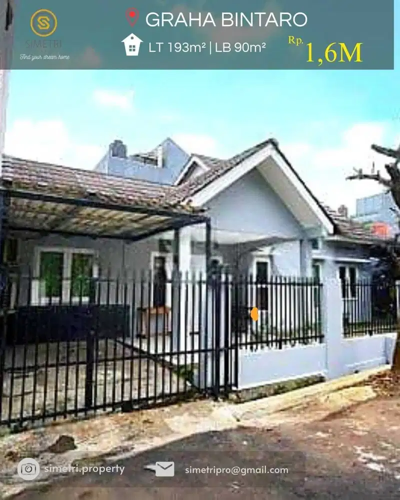 Dijual Cepat Jarang Ada di Graha Bintaro Pondok Aren Tangerang Selatan
