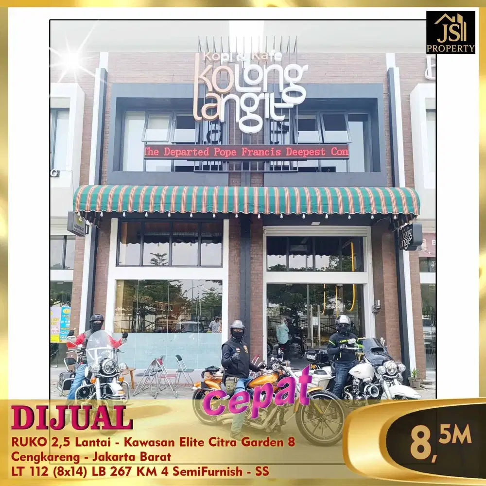 DIJUAL RUKO 2.5 LANTAI GANDENG CITRA GARDEN 8 CENGKARENG JAKARTA BARAT