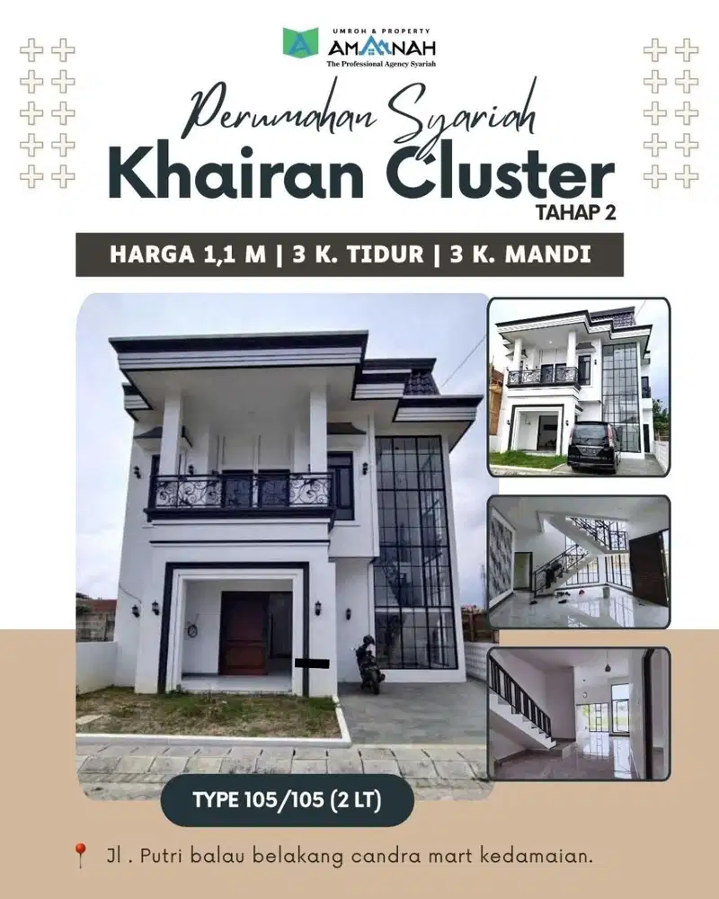 PROMO CASH BACK RUMAH 2 LANTAI DI KEDAMAIAN LOKASI STRATEGIS ONE GET