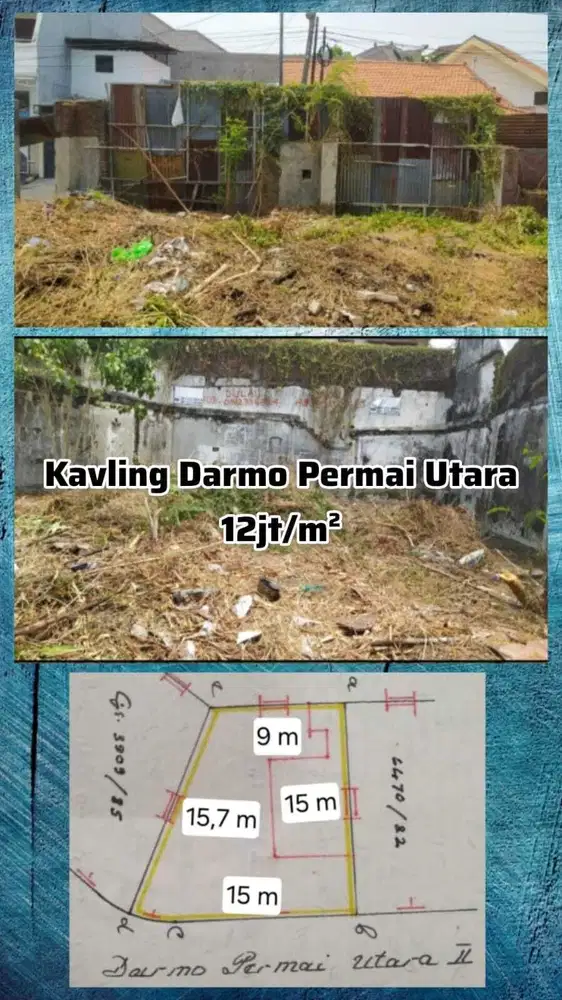 DIJUAL KAVLING DARMO, COCOK UTK KOST