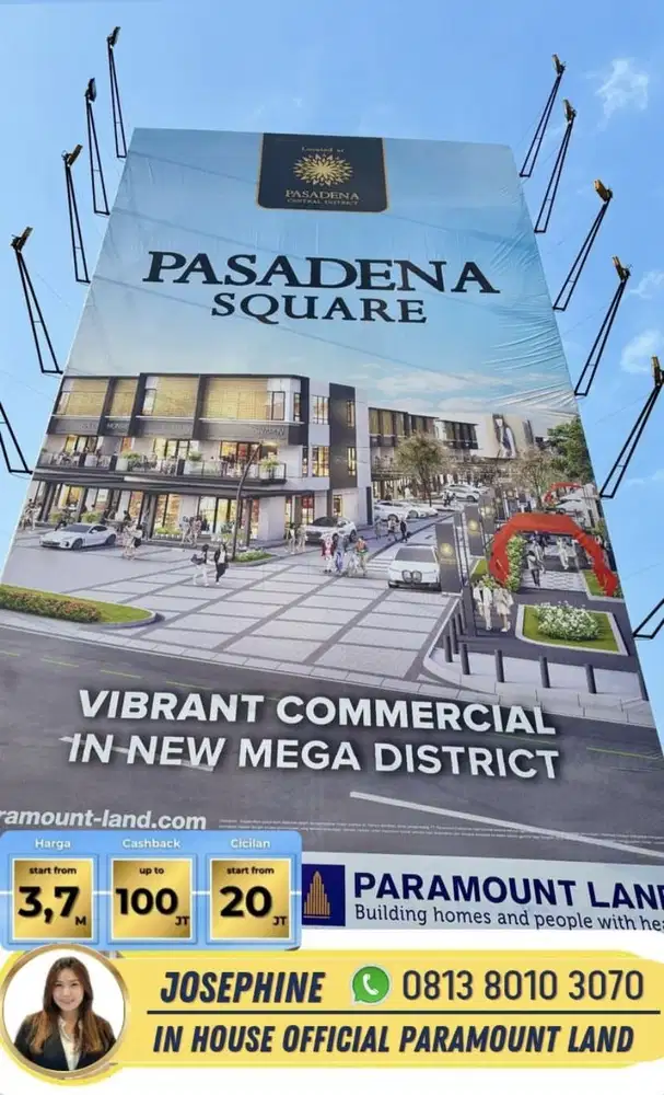 Ruko Gading Serpong Pasadena Square 3 Lantai Ukuran 4,5x15