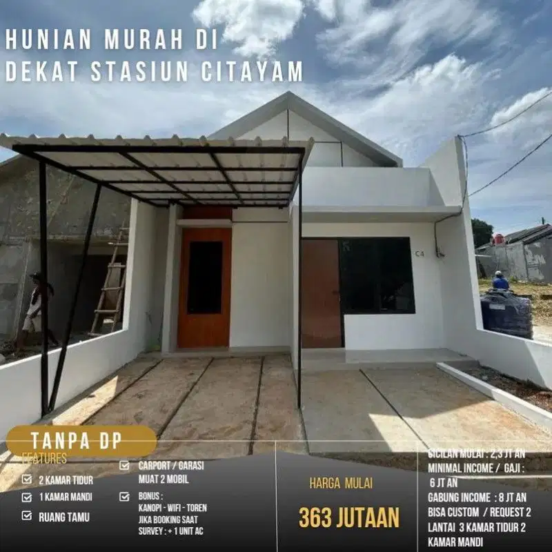 Dp 0 Rumah Siap Huni deket Stasiun citayem