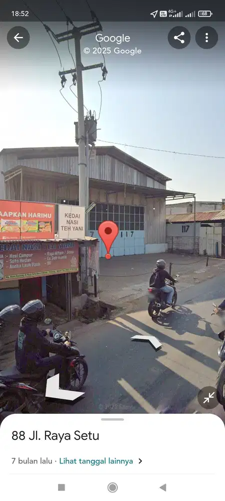 Gudang di jln raya setu grand wisata 400 meter ke pintu tol setu