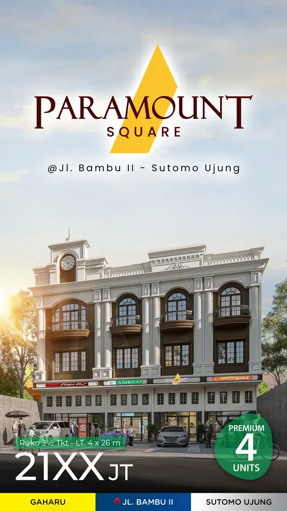 Dijual paramount square jalan bambu 2