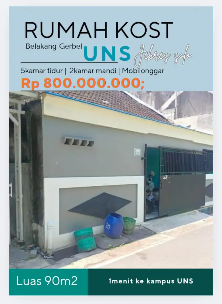 Rumah kost  90  belakang gerbel UNS