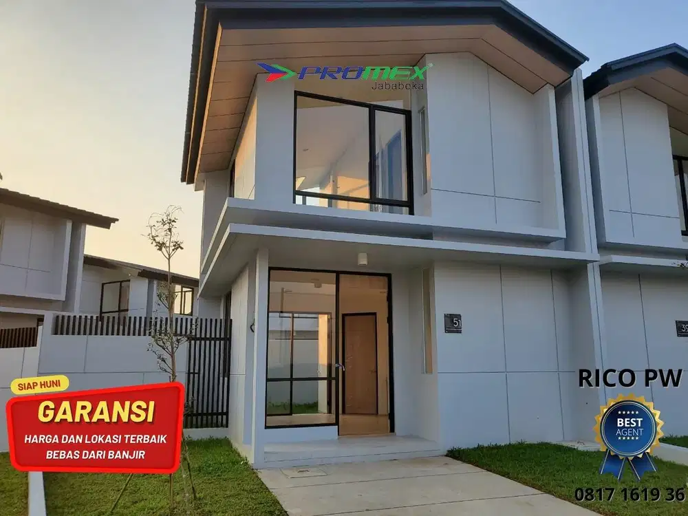 Jual Rumah Cepat Lippo Waterfront Cikarang Siap Huni Tanah Hook Luas