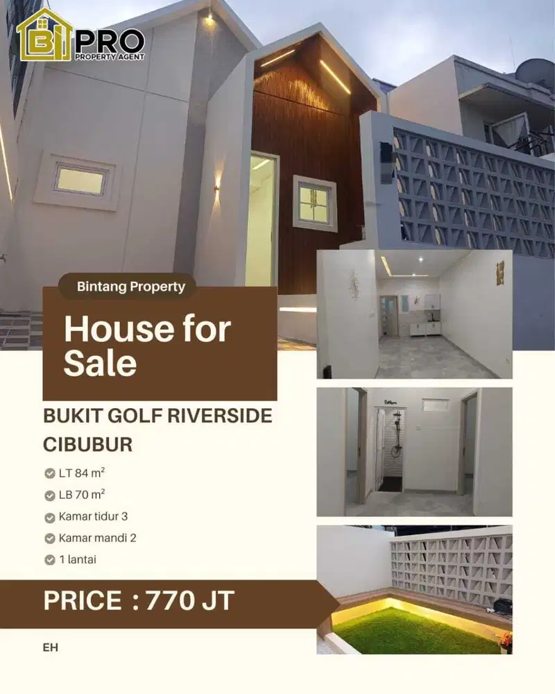 DIJUAL RUMAH DI BUKIT GOLF RIVERSIDE CIMANGGIS BARU MASIH NEGO