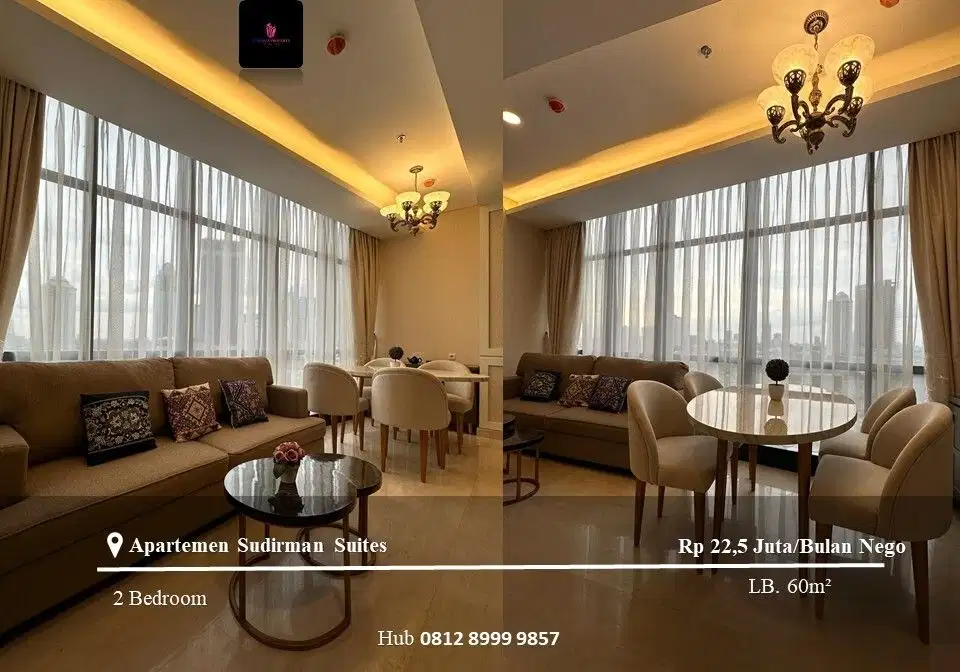Disewakan Apartemen Sudirman Suites Low Floor 2BR Fully Furnished