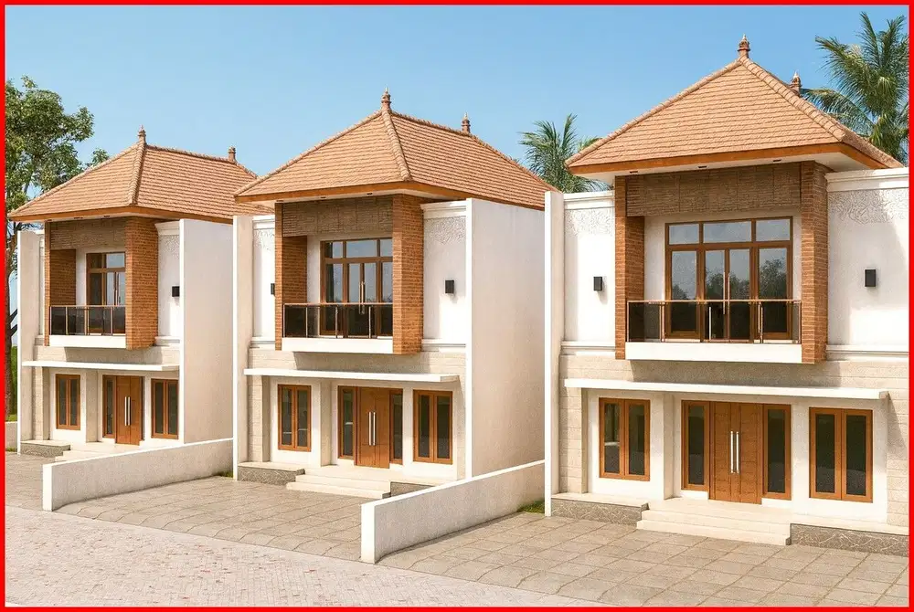 Gentan Sleman, Rumah Dijual Jogja Gaya Arsitektur Bali Style 2 Lantai