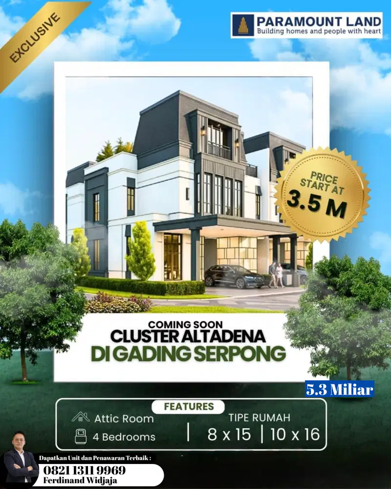 Coming Soon Rumah 3 M an Cluster Altadena Gading Serpong