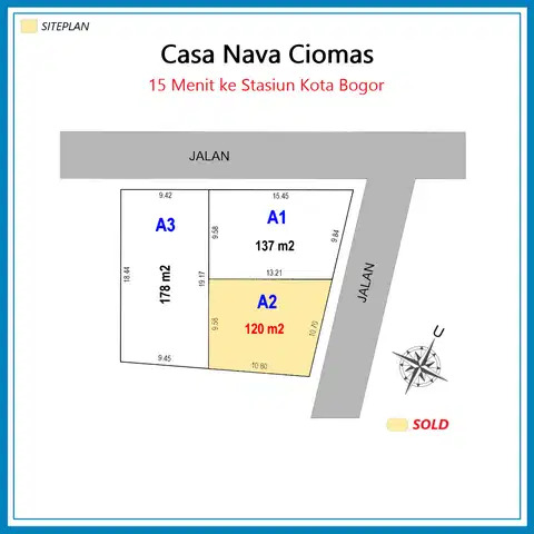 Kavling Strategis, 15 Menit Stasiun Kota Bogor, SHM Terjamin