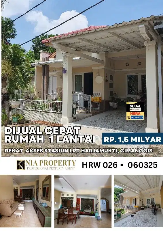 TERMURAH : RUMAH DEKAT  AKSES LRT HARJAMUKTI