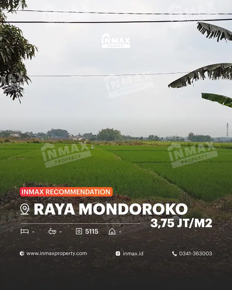 Tanah Murah Strategis 0 Jalan Raya Mondoroko, Cocok Untuk Usaha Apapun