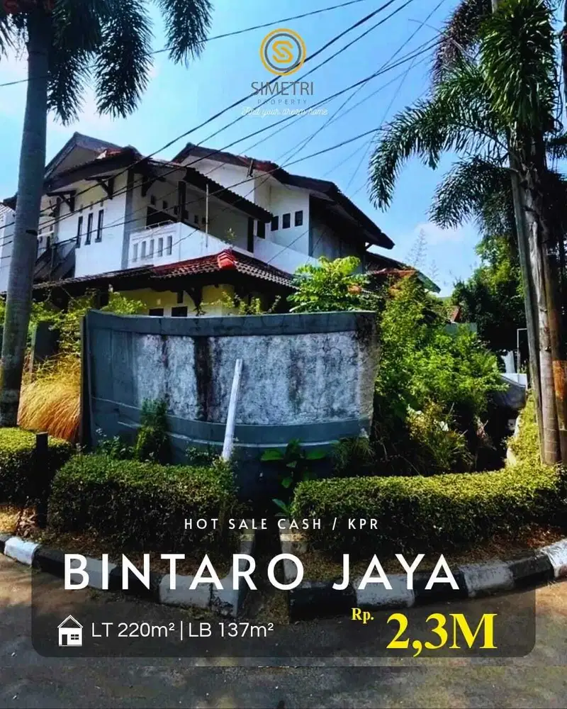 Dijual Rumah Butuh Renovasi Posisi Hoek Di Bintaro Sektor 9 Tangsel