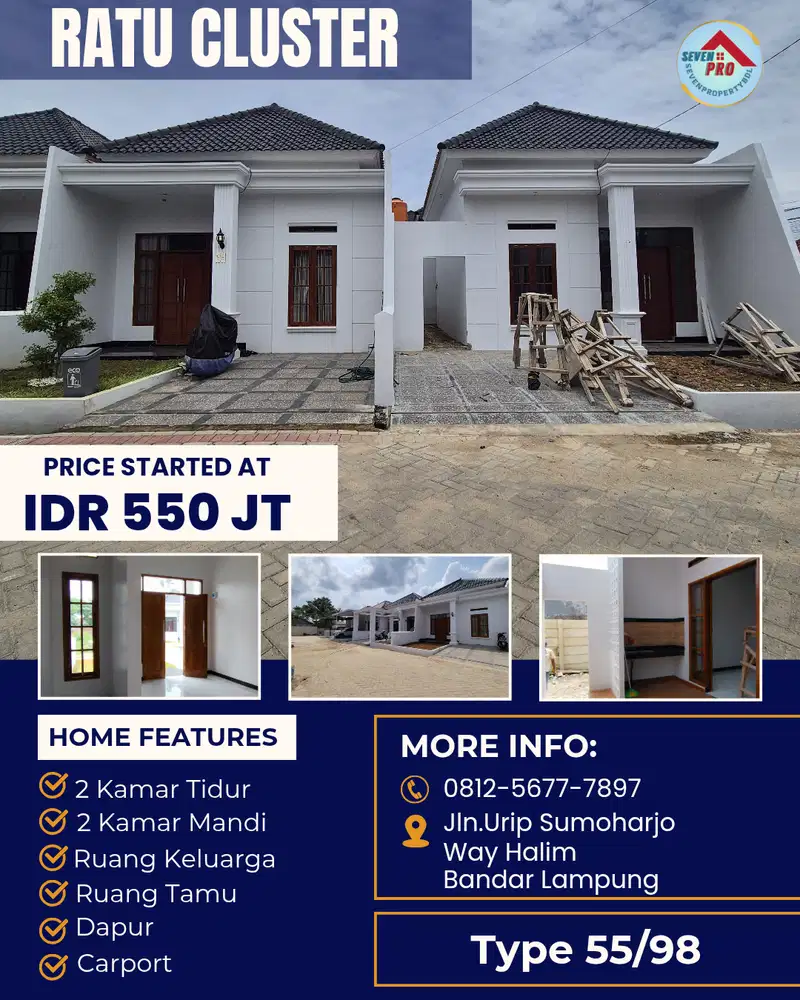 RUMAH CLUSTER EKSKLUSIF DI WAY HALIM