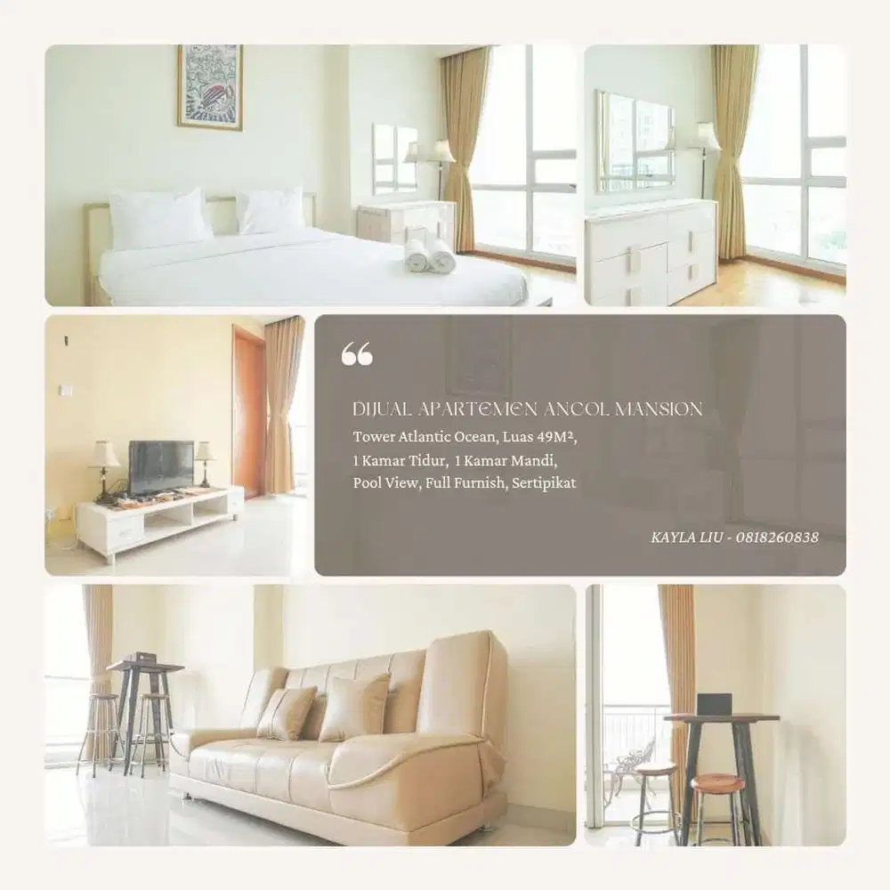 Apartemen Ancol Mansion 1 BR selangkah ke Dufan, Ancol Beach City Mall