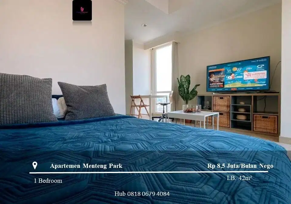 Disewakan Apartemen Menteng Park Middle Floor 1BR Full Furnished