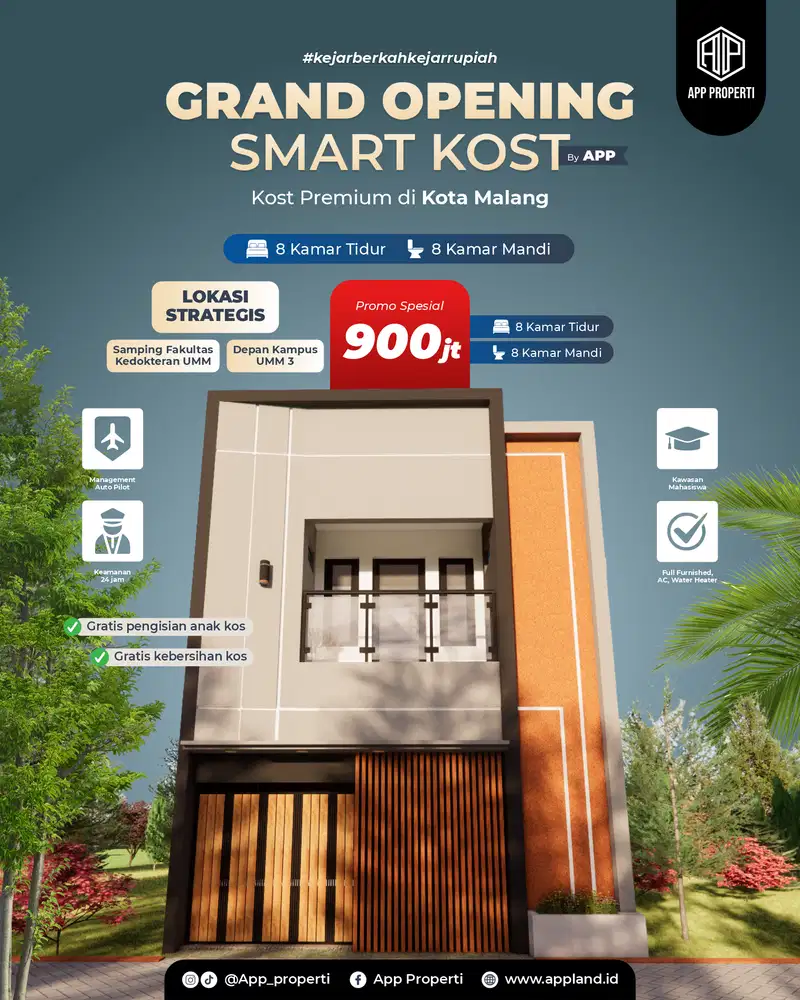 RUMAH KOS EKSKLUSIVE KOTA MALANG  HANYA 900 JUTA