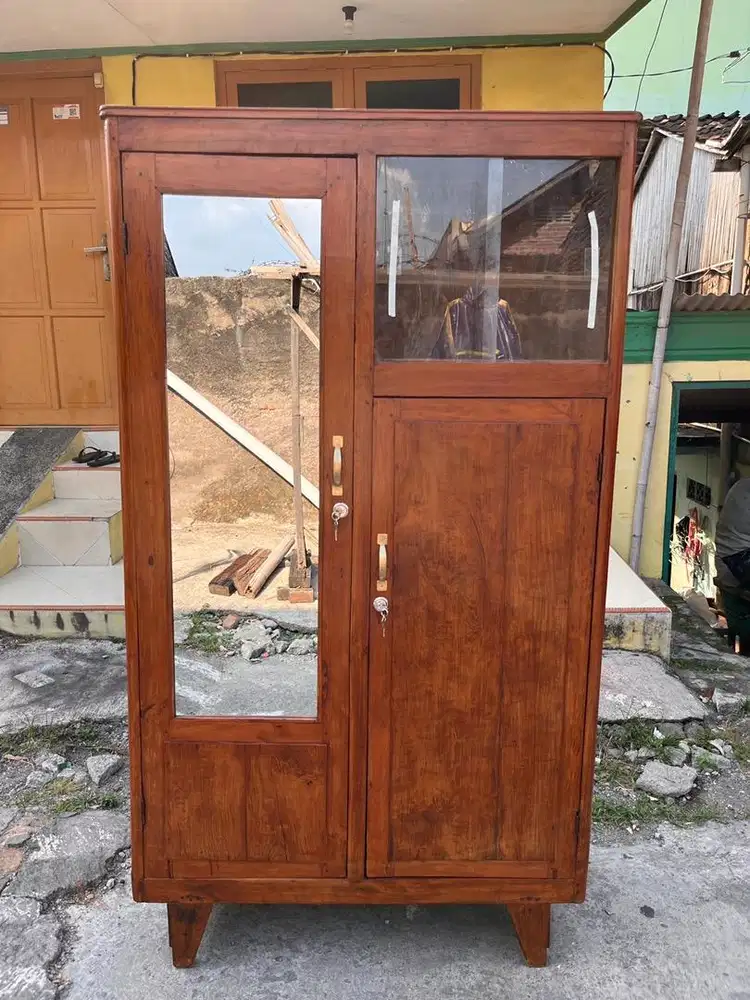 Lemari jati lawasan bahan tebel istimewa gratis ongkir