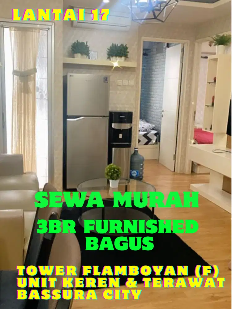 SEWA MURAH 3BR FURNISHED KEREN TOWER F APARTEMEN BASSURA CITY