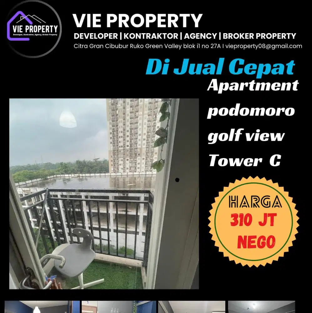 Apartment podomoro golf view cimanggis full furnish