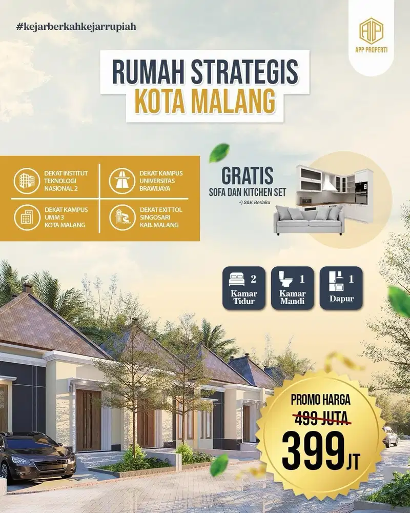 RUMAH STRATEGIS KOTA MALANG DEKAT KAMPUS ITN