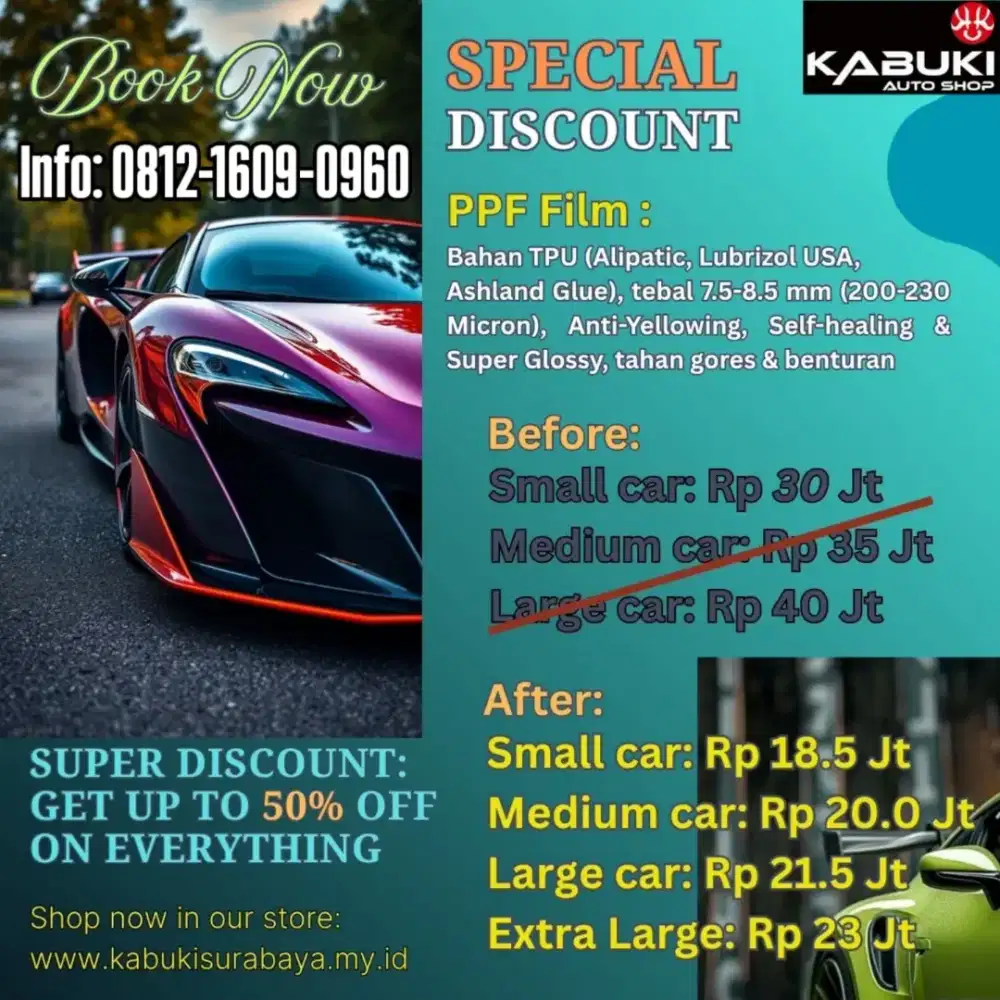 Pasang PPF Film bahan TPU Lubrizol USA tahan gores & benturan